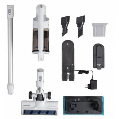 Вертик.беспроводный пылесос Gorenje SVC252FMWT/контейн/3 в 1-ручн и вертик/ HEPA/45 мин/белый (SVC252FMWT)