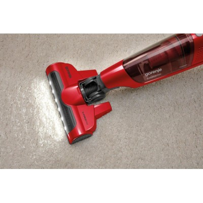 Вертик.беспроводный пылесос Gorenje SVC252GFR/контейн/2 в 1-ручн и вертик/HEPA/70 мин/красный (SVC252GFR)