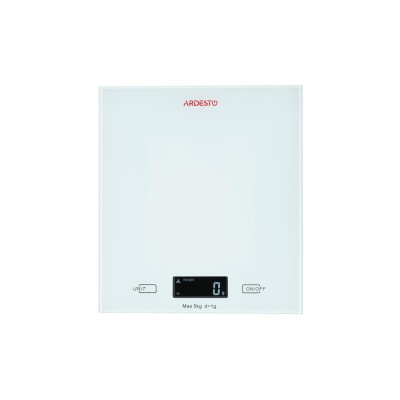 Весы Ardesto кухонные, 5кг, AAAx2 в компл, стекло, белый (SCK-893W)