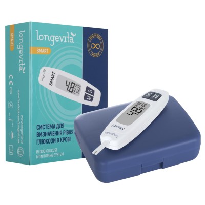 Глюкометр LONGEVITA Smart Система для вимiр.глюкози в кровi Глюкометр LONGEVITA Smart Система для вимiр.глюкози в кровi