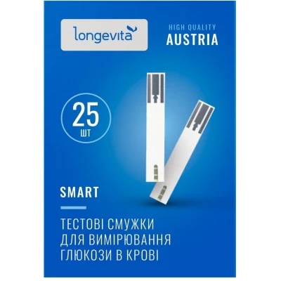 Глюкометр LONGEVITA Smart Тестові смужки (25х1)25шт