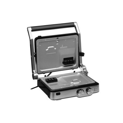 Гриль Ardesto прижимной 2000Вт, темп. режимов-6, съёмные пластины, раскрытие на 180°, металл, серебристый (GK-2000M)