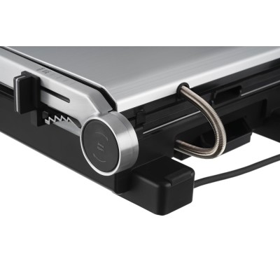 Гриль Ardesto прижимной 2000Вт, темп. режимов-6, съёмные пластины, раскрытие на 180°, металл, серебристый (GK-STC20)