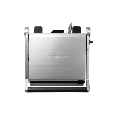 Гриль Ardesto прижимной 2000Вт, темп. режимов-6, съёмные пластины, раскрытие на 180°, металл, серебристый (GK-STC20)