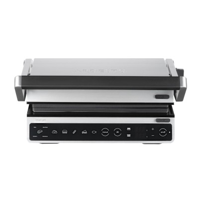 Гриль Ardesto прижимной 2000Вт, темп. режимов-6, съёмные пластины, раскрытие на 180°, металл, серебристый (GK-STC20)