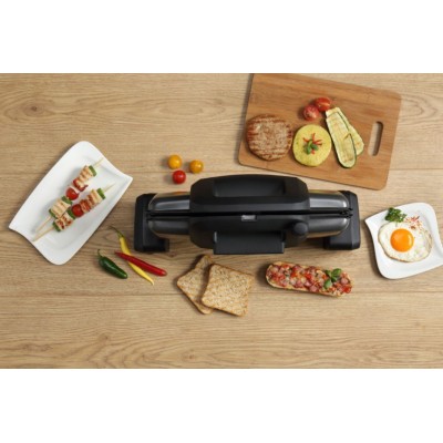 Гриль Gorenje прижимной 1800Вт, темп. режимов-4, съёмные пластины, раскрытие на 180°, металл, графит (KR1800SDP)