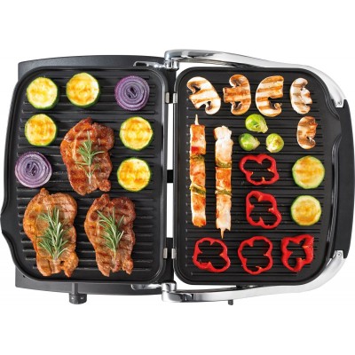 Гриль Gorenje прижимной, 1800Вт, темп. режимов-4, съёмные пластины, металл, серый (KR1800EPRO)