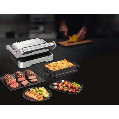 Гриль Tefal прижимной OptiGrill 2100Вт, темп. режимов-4, съёмные пластины, металл (GC774D30)