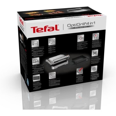 Гриль Tefal прижимной OptiGrill 2100Вт, темп. режимов-4, съёмные пластины, металл (GC774D30)