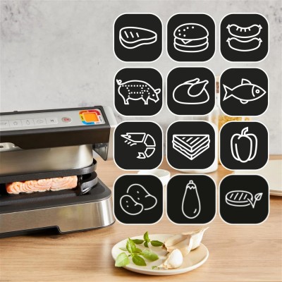 Гриль Tefal прижимной OptiGrill 4in1 XL 2200Вт, темп. режимов-4 съёмные пластины, металл (GC784D30)