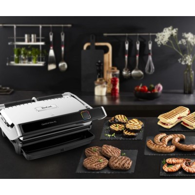 Гриль Tefal прижимной OptiGrill Elite XL 2200Вт, темп. режимов-16, съёмные пластины, металл (GC760D30)
