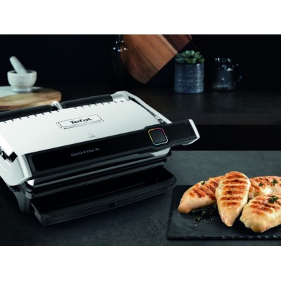 Гриль Tefal прижимной OptiGrill Elite XL 2200Вт, темп. режимов-16, съёмные пластины, металл (GC760D30)