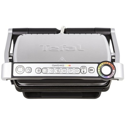 Гриль Tefal прижимной OptiGrill+ 2000Вт, темп. режимов-4, съёмные пластины, металл (GC712D34)