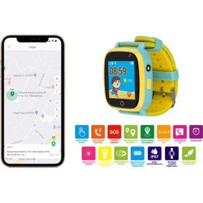 Дитячий смарт-годинник AmiGo GO001 iP67 Green
