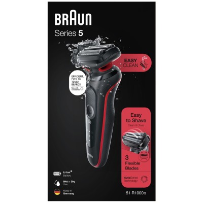 Електрична бритва BRAUN Series 5 51-R1000s чорна/червона