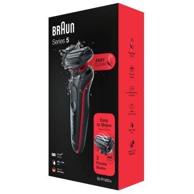 Електрична бритва BRAUN Series 5 51-R1000s чорна/червона