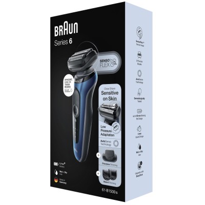 Електрична бритва BRAUN Series 6 61-B1500s синя/чорна