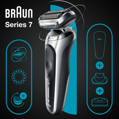 Електрична бритва BRAUN Series 7 71-S4200cs Сріблястий / Чорний
