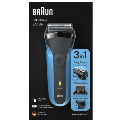Електрична бритва BRAUN Електрична бритва Series 3 310BT black/blue