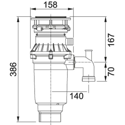 Измельчитель пищевых отходов Franke Turbo Elite Slimline TE-75S, 2700об/мин, 0.75л.с. (134.0607.344)
