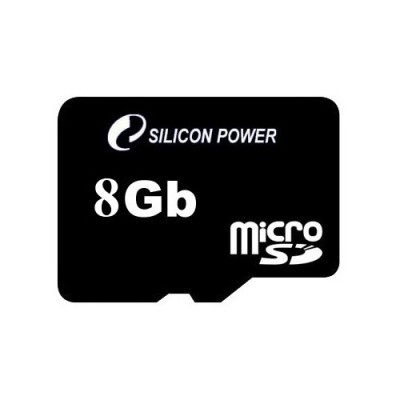 Карта памяти MicroSD 8Gb Silicon Power+SD (class4)
