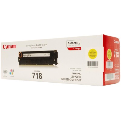 Картридж Canon 718 LBP7200/7210/7660/7680/8330/8340/8350/8360/8380/8540/8550/8580 Yellow (2900 стр) (2659B002)