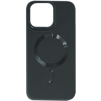 Кожаный чехол Bonbon Leather Metal Style with MagSafe для Apple iPhone 15 Plus (6.7") Черный / Black