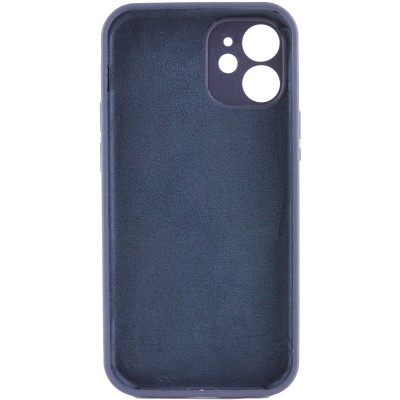 Купити Чехол Silicone Case Full Camera Protective (AA) NO LOGO для Apple iPhone 12 (6.1") Темно-синий / Midnight blue