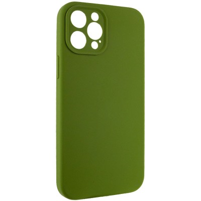 Купити Чехол Silicone Case Full Camera Protective (AA) NO LOGO для Apple iPhone 12 Pro (6.1") Зеленый / Dark Olive