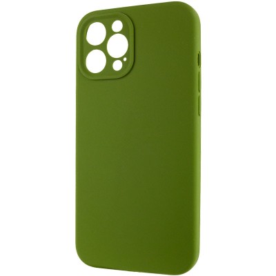 Купити Чехол Silicone Case Full Camera Protective (AA) NO LOGO для Apple iPhone 12 Pro (6.1") Зеленый / Dark Olive