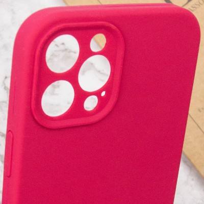 Купити Чехол Silicone Case Full Camera Protective (AA) NO LOGO для Apple iPhone 12 Pro (6.1") Красный / Rose Red