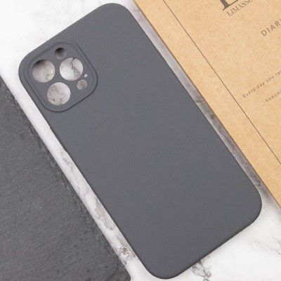 Купити Чехол Silicone Case Full Camera Protective (AA) NO LOGO для Apple iPhone 12 Pro (6.1") Серый / Dark Gray