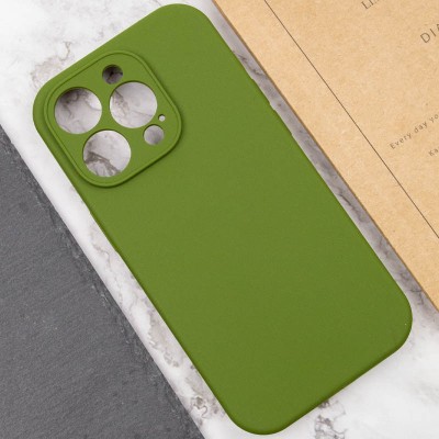 Купити Чехол Silicone Case Full Camera Protective (AA) NO LOGO для Apple iPhone 13 Pro Max (6.7") Зеленый / Dark Olive