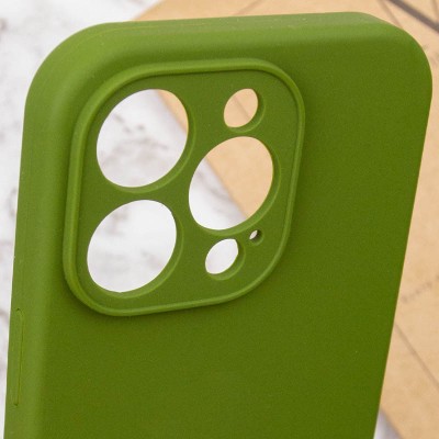 Купити Чехол Silicone Case Full Camera Protective (AA) NO LOGO для Apple iPhone 13 Pro Max (6.7") Зеленый / Dark Olive