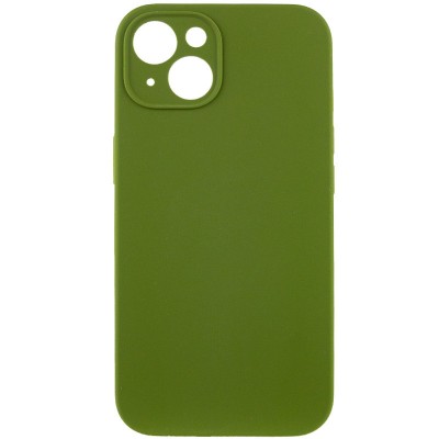 Купити Чехол Silicone Case Full Camera Protective (AA) NO LOGO для Apple iPhone 14 (6.1") Зеленый / Dark Olive