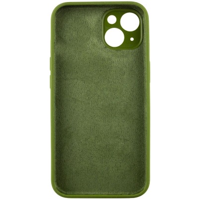 Купити Чехол Silicone Case Full Camera Protective (AA) NO LOGO для Apple iPhone 14 (6.1") Зеленый / Dark Olive