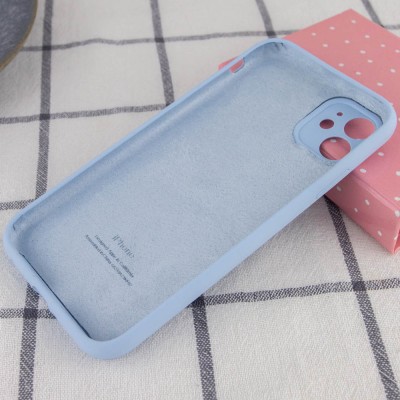 Чехол Silicone Case Full Camera Protective (AA) для Apple iPhone 12 (6.1") Голубой / Lilac Blue / PVH