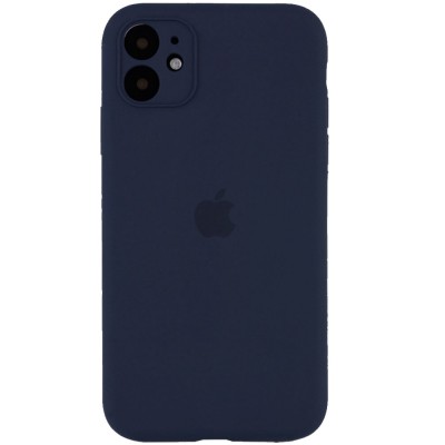 Купити Чехол Silicone Case Full Camera Protective (AA) для Apple iPhone 12 (6.1") Темно-синий / Midnight blue / PVH