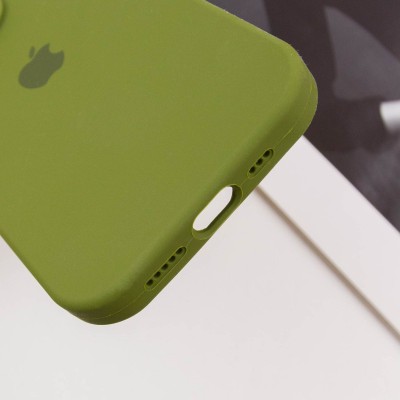 Купити Чехол Silicone Case Full Camera Protective (AA) для Apple iPhone 12 Pro (6.1") Зеленый / Dark Olive / PVH