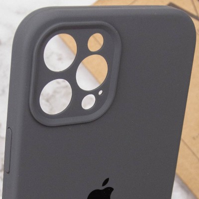 Купити Чехол Silicone Case Full Camera Protective (AA) для Apple iPhone 12 Pro (6.1") Серый / Dark Gray / PVH