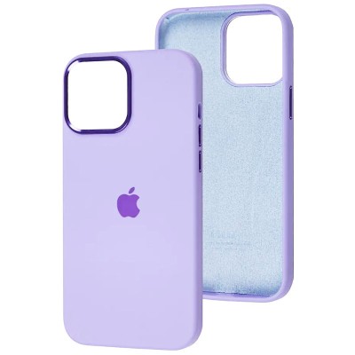 Купити Чехол Silicone Case Metal Buttons (AA) для Apple iPhone 12 Pro / 12 (6.1") Сиреневый / Lilac