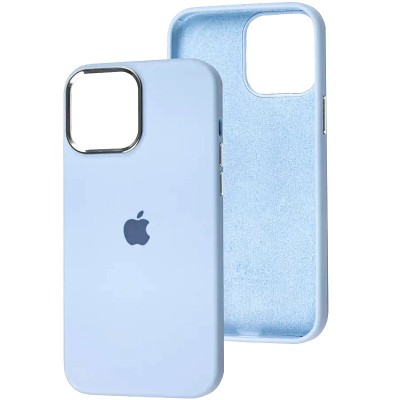 Купити Чехол Silicone Case Metal Buttons (AA) для Apple iPhone 14 Pro Max (6.7") Голубой / Cloud Blue