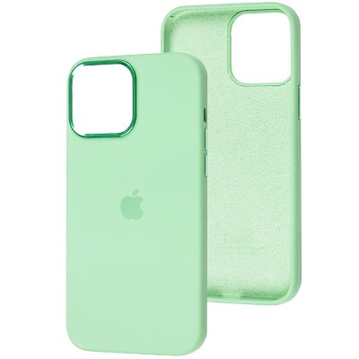 Купити Чехол Silicone Case Metal Buttons (AA) для Apple iPhone 14 Pro Max (6.7") Зеленый / Pistachio