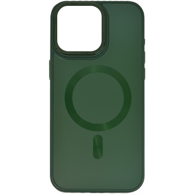 Купити Чехол TPU+Glass Sapphire Midnight Open Camera with MagSafe для Apple iPhone 15 Pro Max (6.7") Зеленый / Forest green