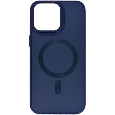 Купити Чехол TPU+Glass Sapphire Midnight Open Camera with MagSafe для Apple iPhone 15 Pro Max (6.7") Синий / Deep navy