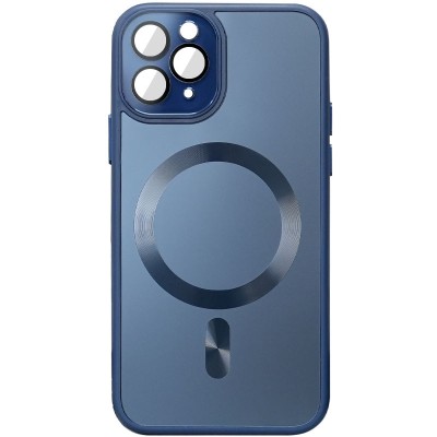Купити Чехол TPU+Glass Sapphire Midnight with MagSafe для Apple iPhone 15 Pro (6.1") Синий / Deep navy