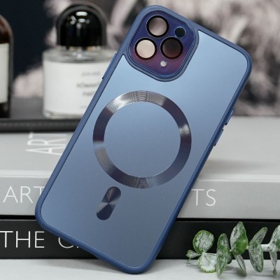 Купити Чехол TPU+Glass Sapphire Midnight with MagSafe для Apple iPhone 15 Pro (6.1") Синий / Deep navy