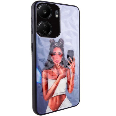 TPU+PC чехол Prisma Ladies для Xiaomi Redmi 13C / Poco C65 Black in White