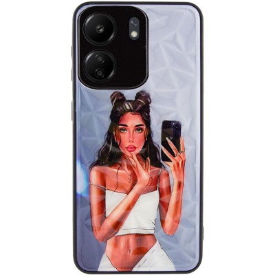 TPU+PC чехол Prisma Ladies для Xiaomi Redmi 13C / Poco C65 Black in White