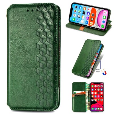 Купити Кожаный чехол книжка GETMAN Cubic (PU) для Xiaomi Poco X3 NFC / Poco X3 Pro Зеленый